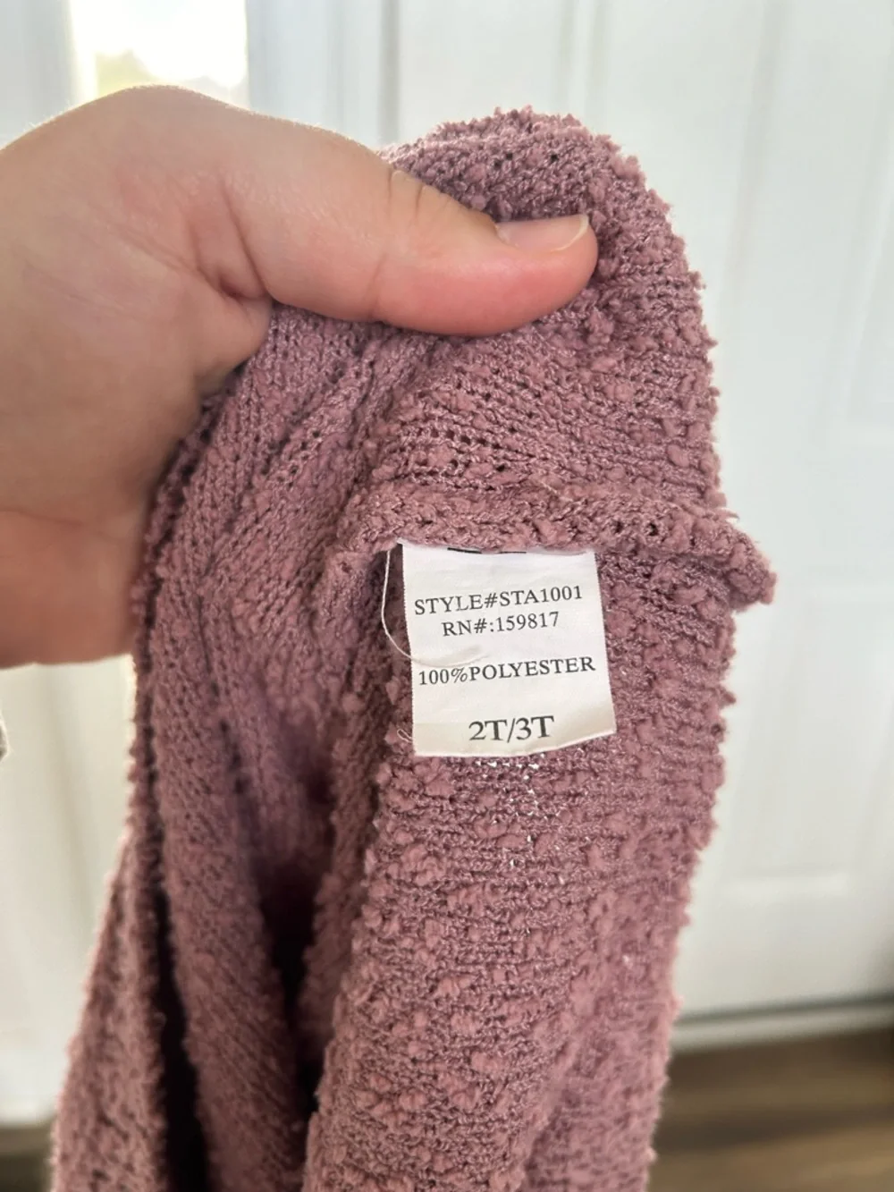 Tullabee Toddler 2/3t Knit Sweater Mauve Balloon Sleeve Cozy - Picture 5 of 5